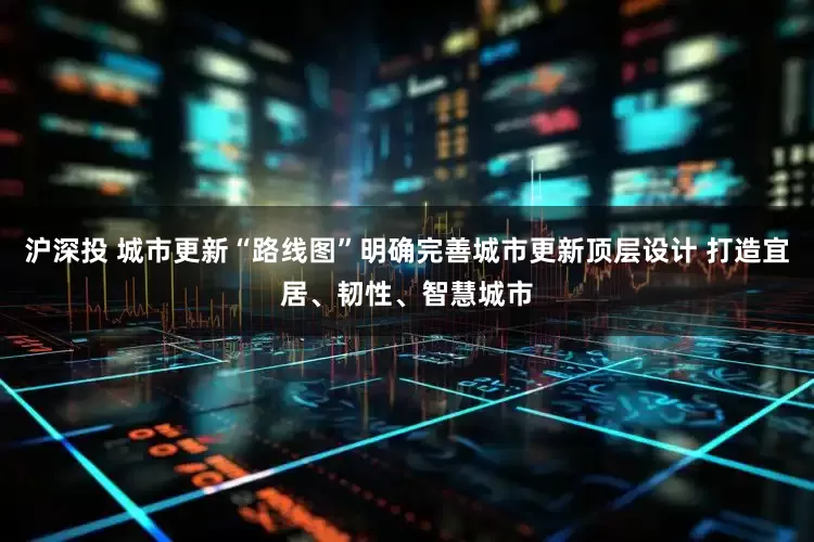 沪深投 城市更新“路线图”明确完善城市更新顶层设计 打造宜居、韧性、智慧城市