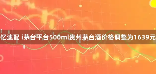 忆速配 i茅台平台500ml贵州茅台酒价格调整为1639元